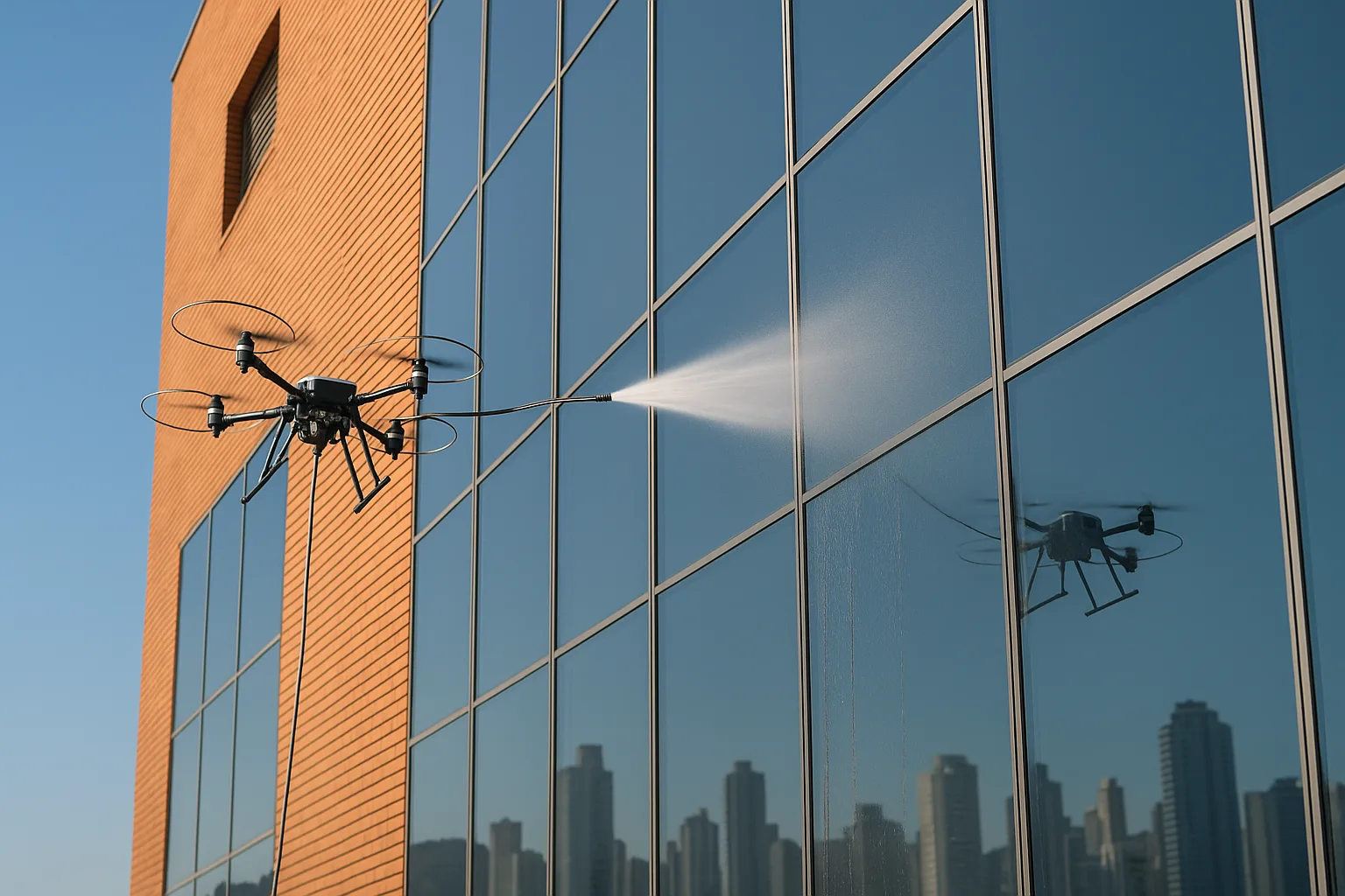 Limpeza de vidros com drone: tecnologia e precisão nas alturas