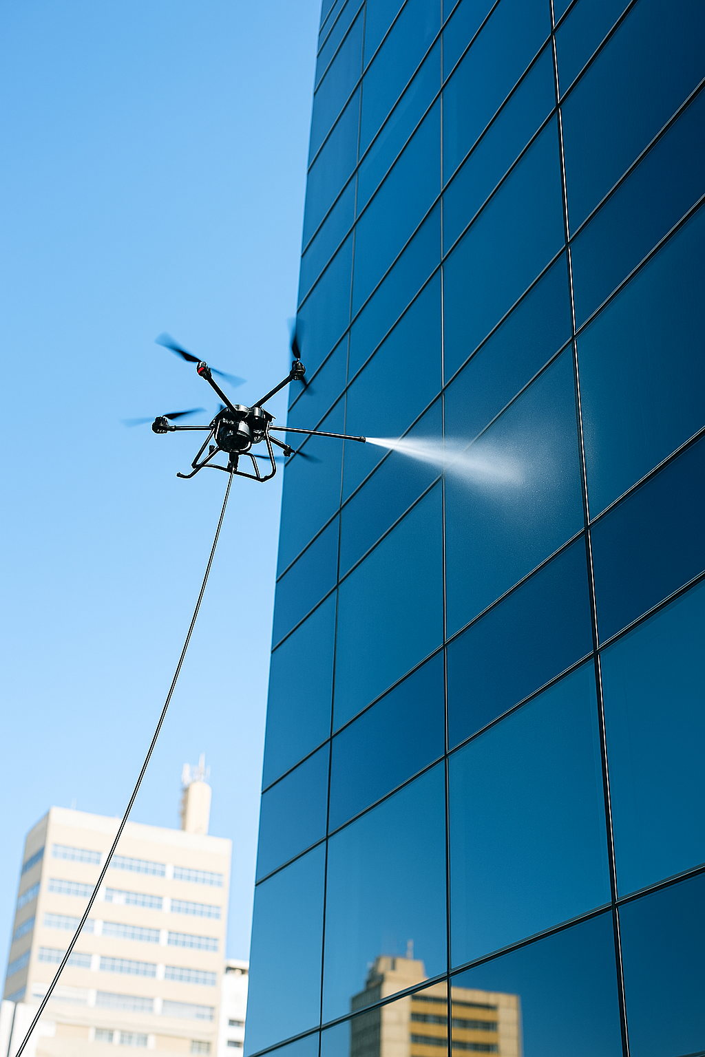 Limpeza de vidro com drone em BC: tecnologia, segurança e agilidade nas alturas